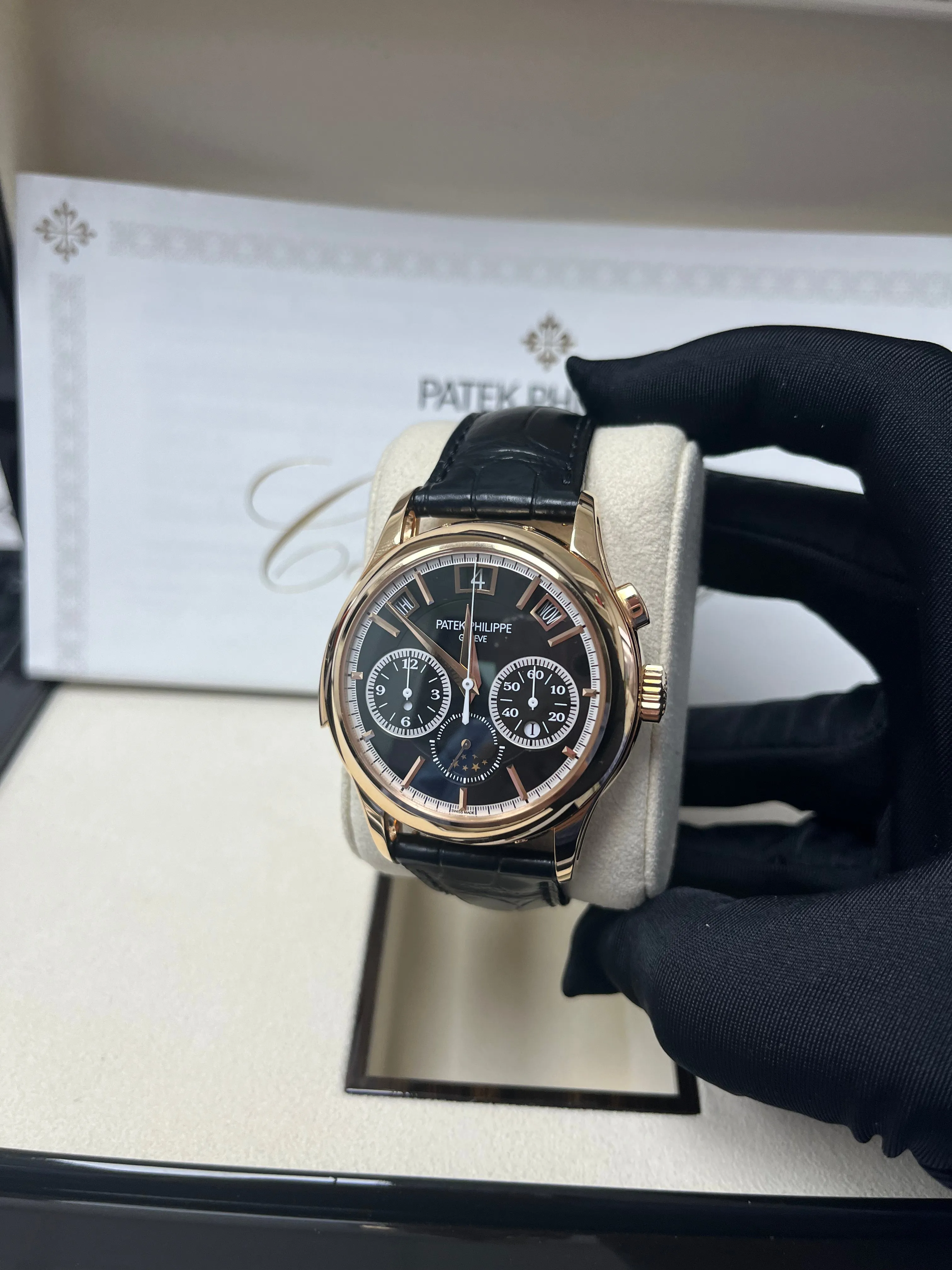 Patek Philippe Grand Complications (submodel) Rose Gold Black Dial 5208R-001