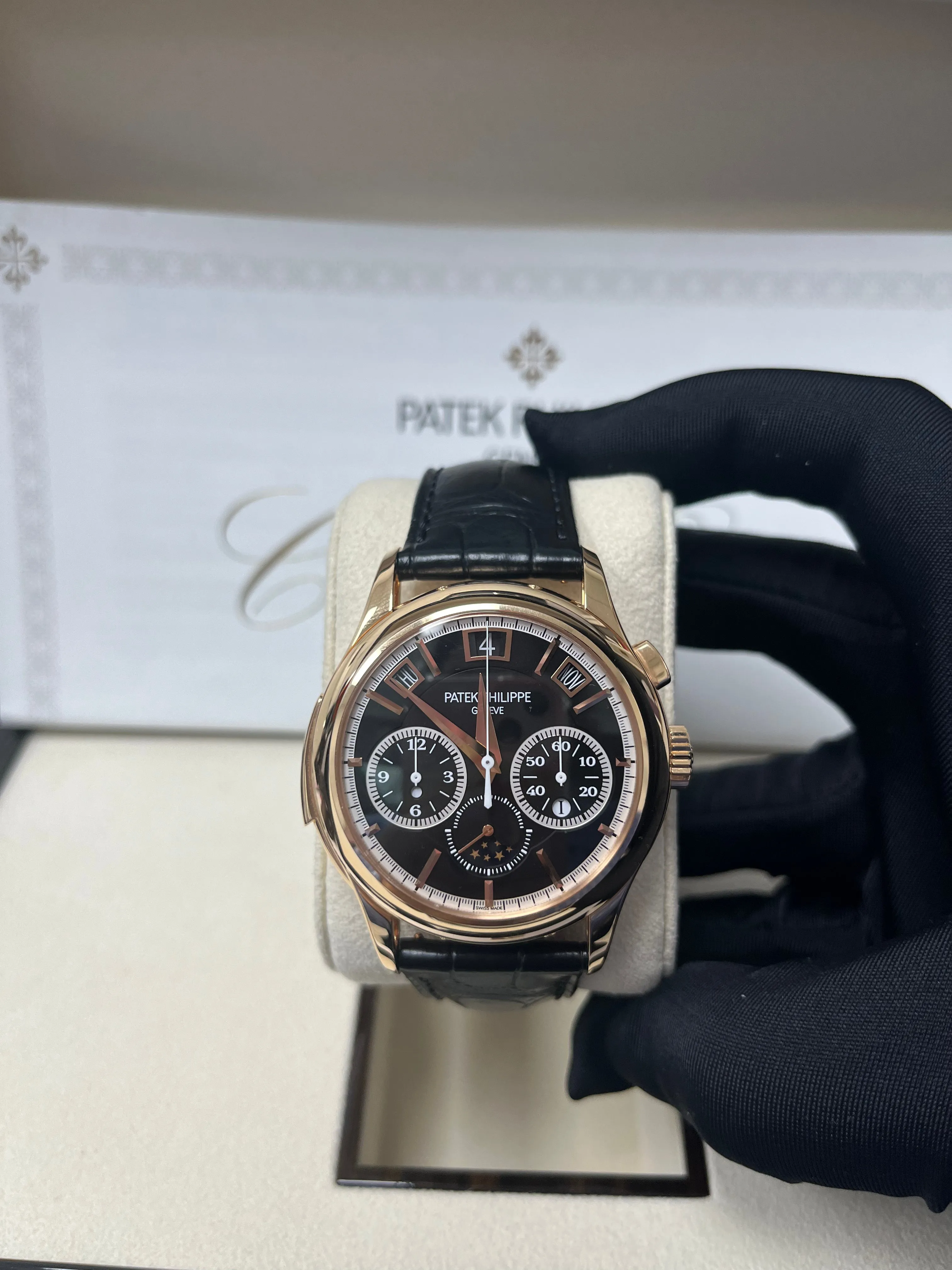 Patek Philippe Grand Complications (submodel) Rose Gold Black Dial 5208R-001