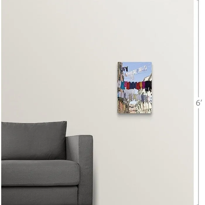 "Clotheslines hanging from apartments in Venice, Italy" Canvas Wall Art