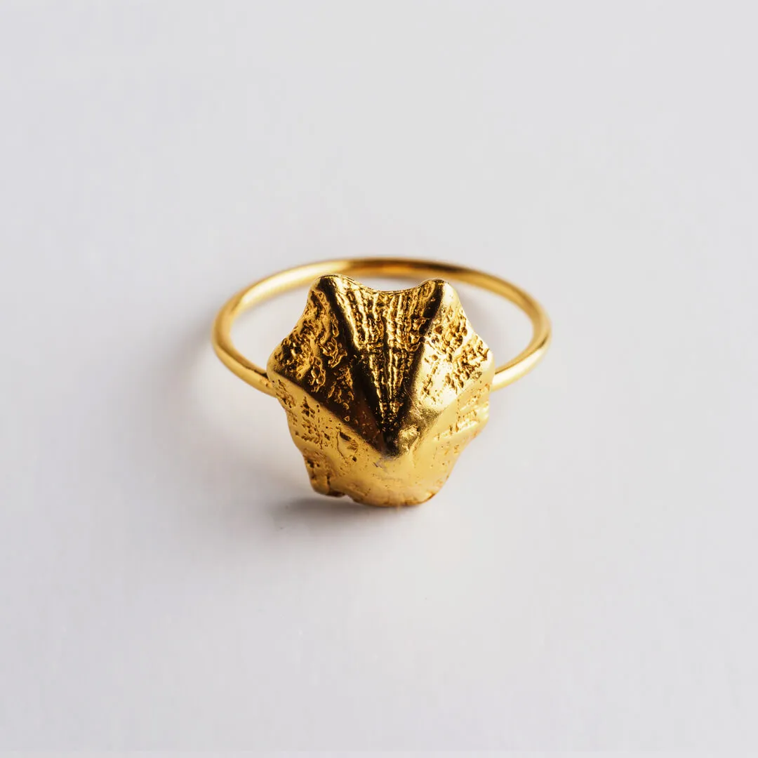 Rock limpet - ring - silver 925 - gold plated