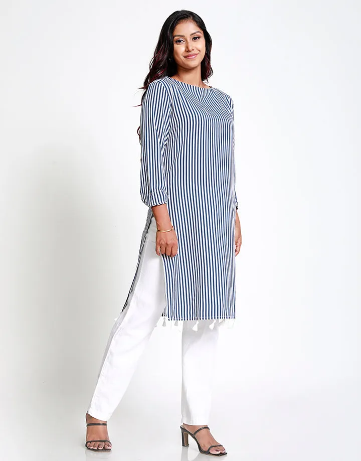 Round Neck Kurtha with Tassels