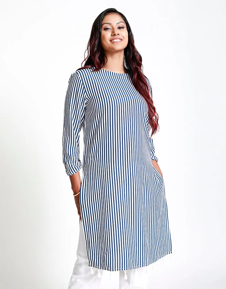 Round Neck Kurtha with Tassels