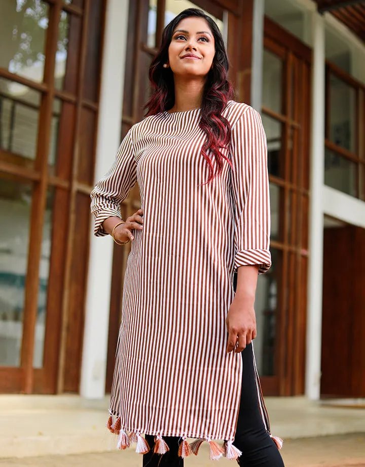 Round Neck Kurtha with Tassels