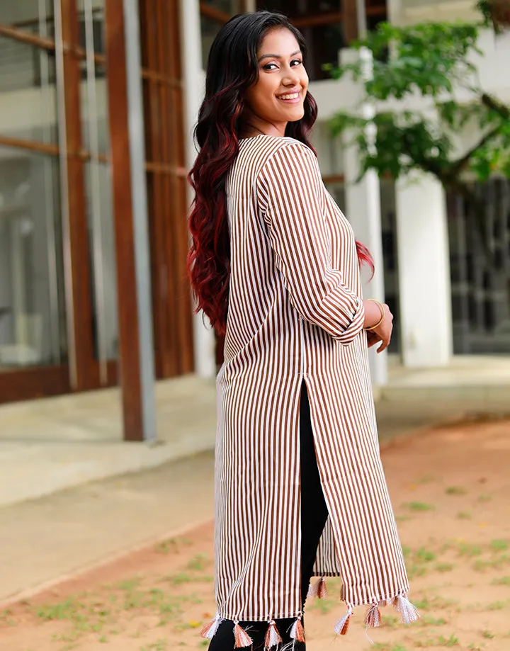 Round Neck Kurtha with Tassels