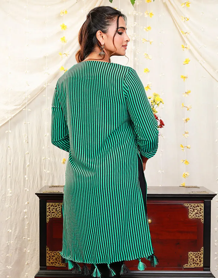 Round Neck Kurtha with Tassels