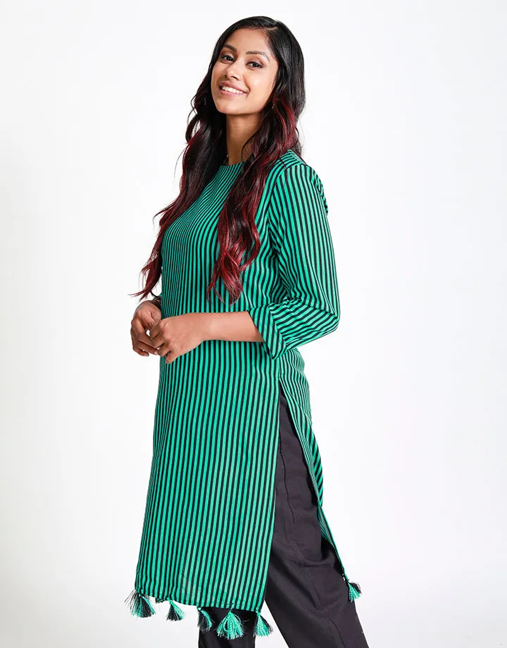 Round Neck Kurtha with Tassels