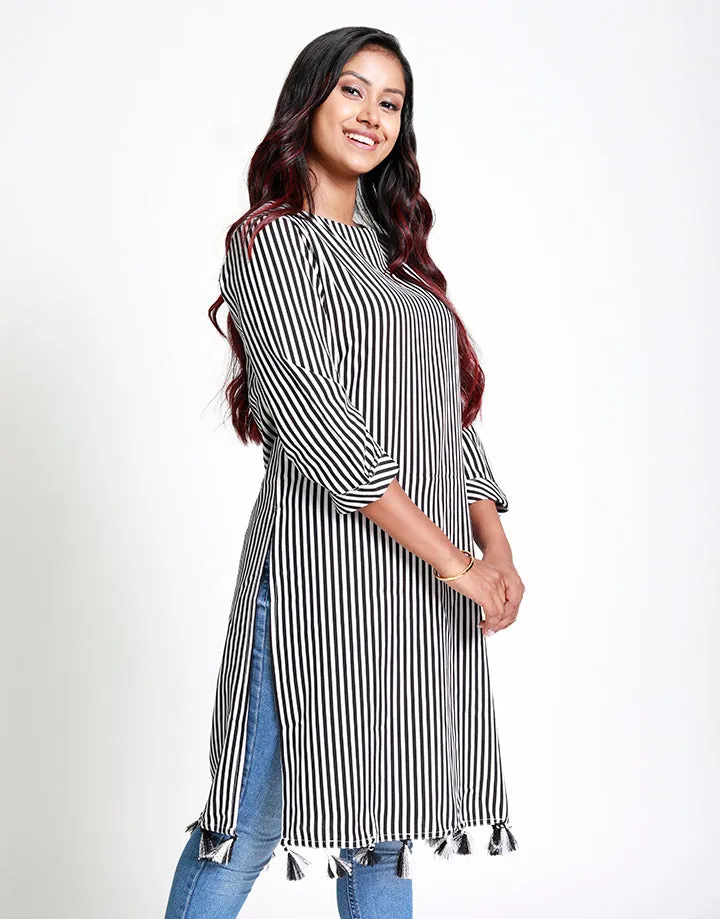 Round Neck Kurtha with Tassels