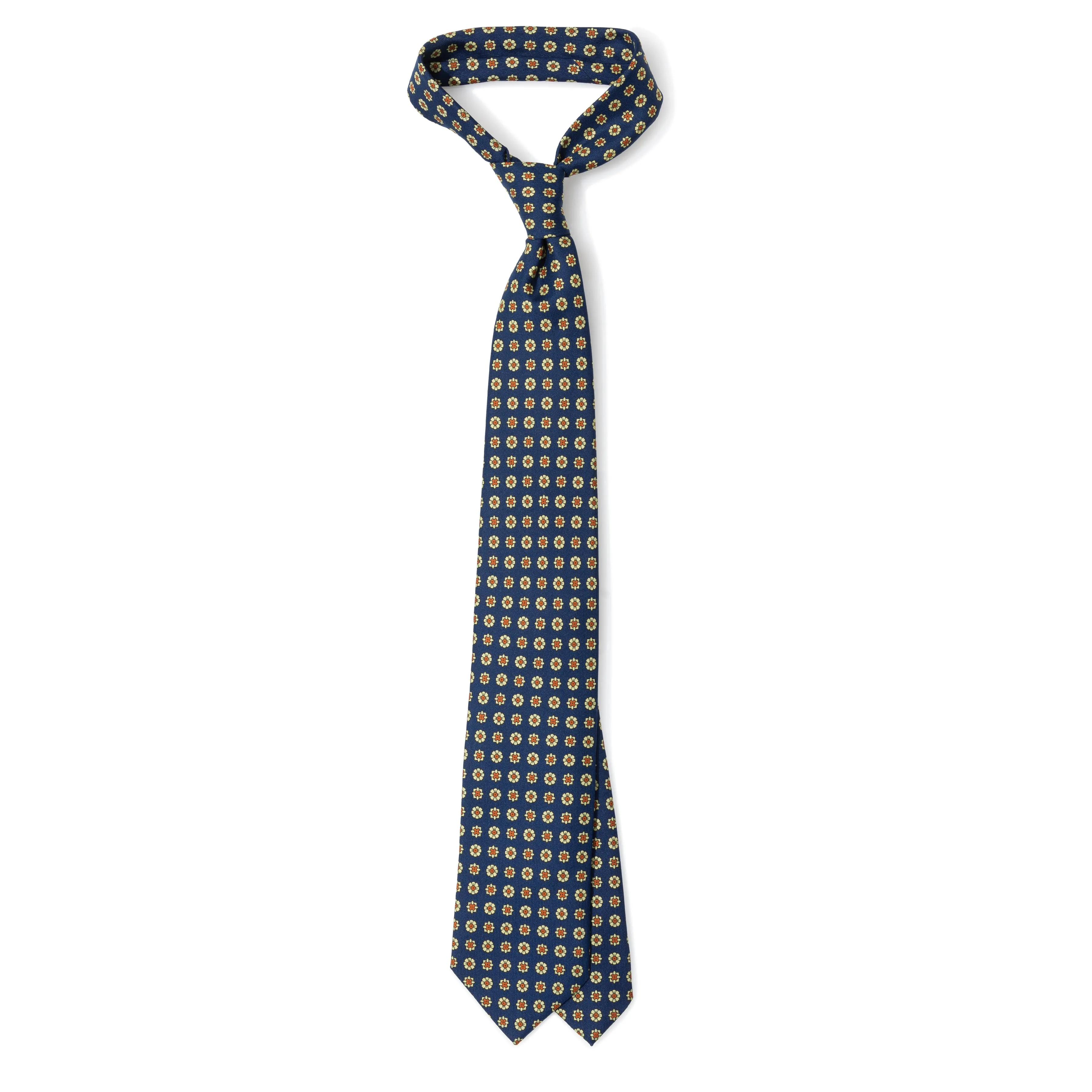 Silk Madder Print Tipped Tie