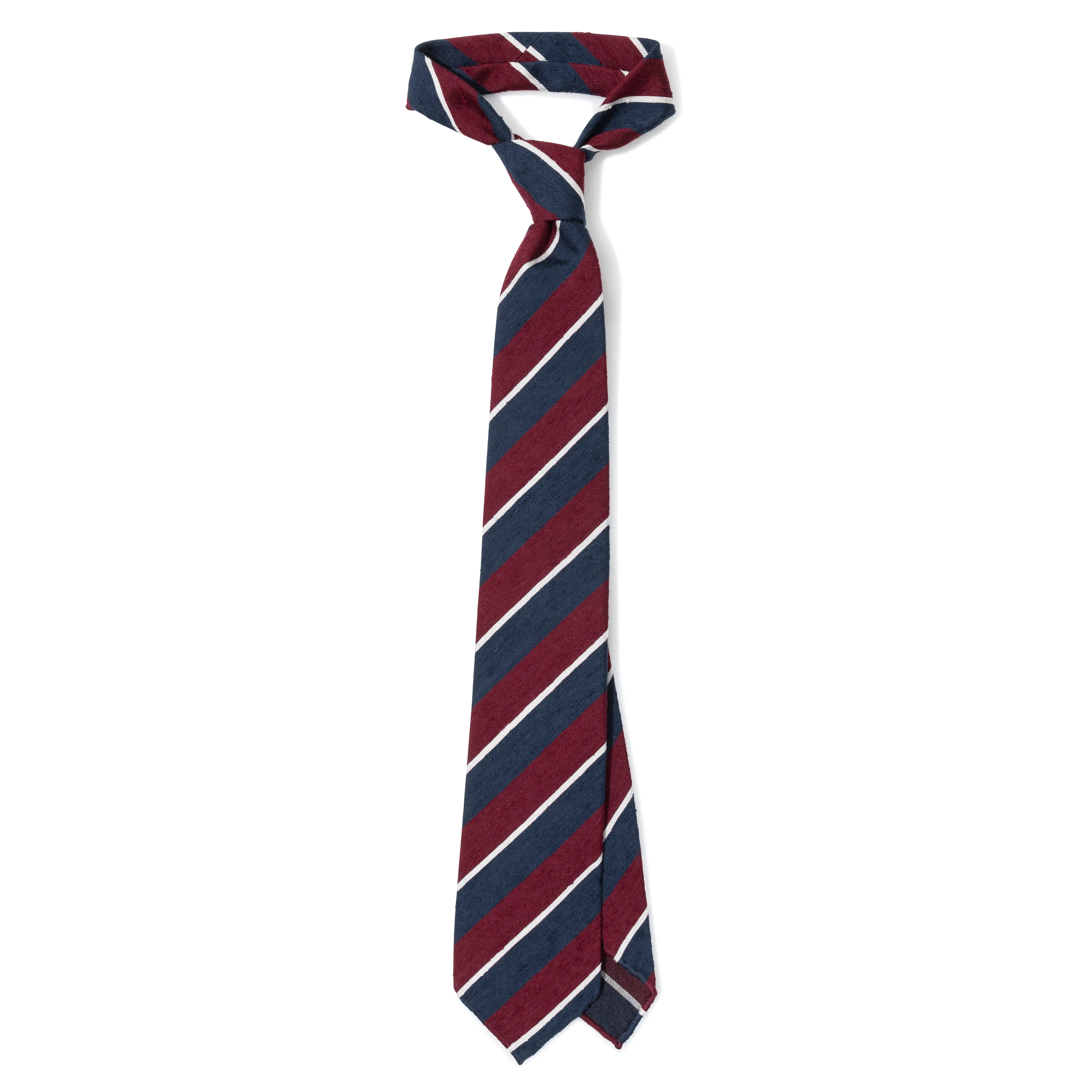 Silk Woven Shantung Stripe Hand-rolled Tie