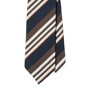 Silk/Cotton Stripe Hand-rolled Tie