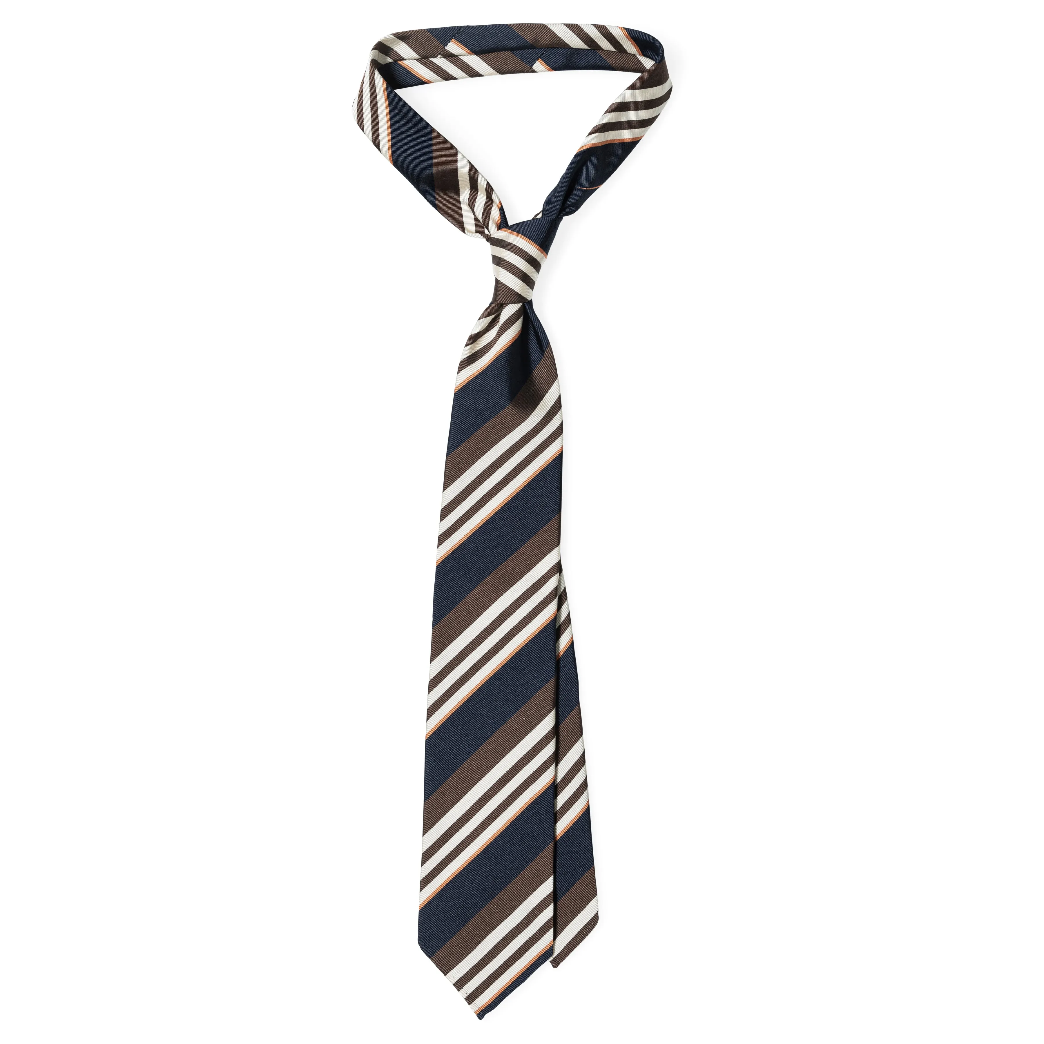 Silk/Cotton Stripe Hand-rolled Tie