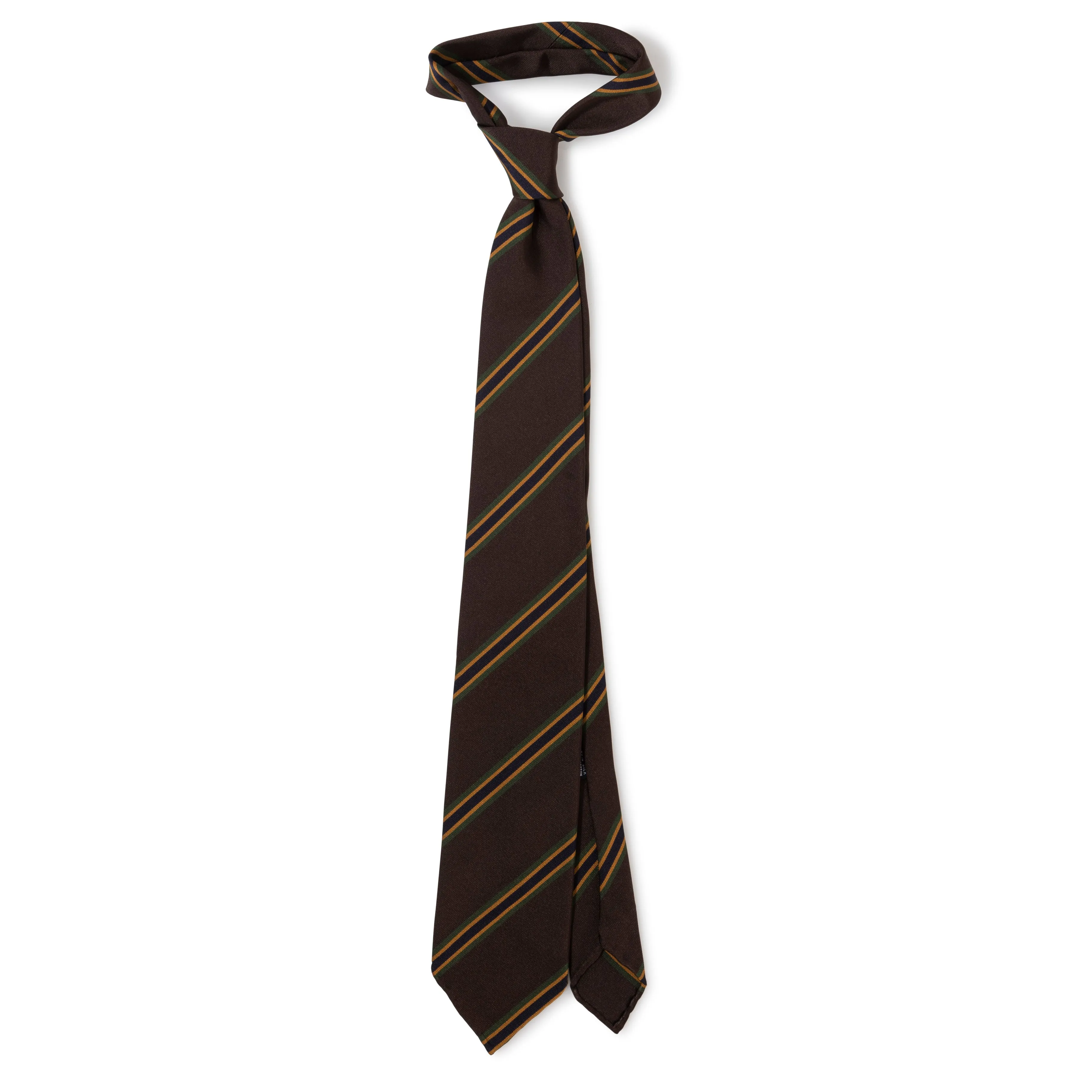 Silk/Cotton Woven Stripe Repp Hand-rolled Tie