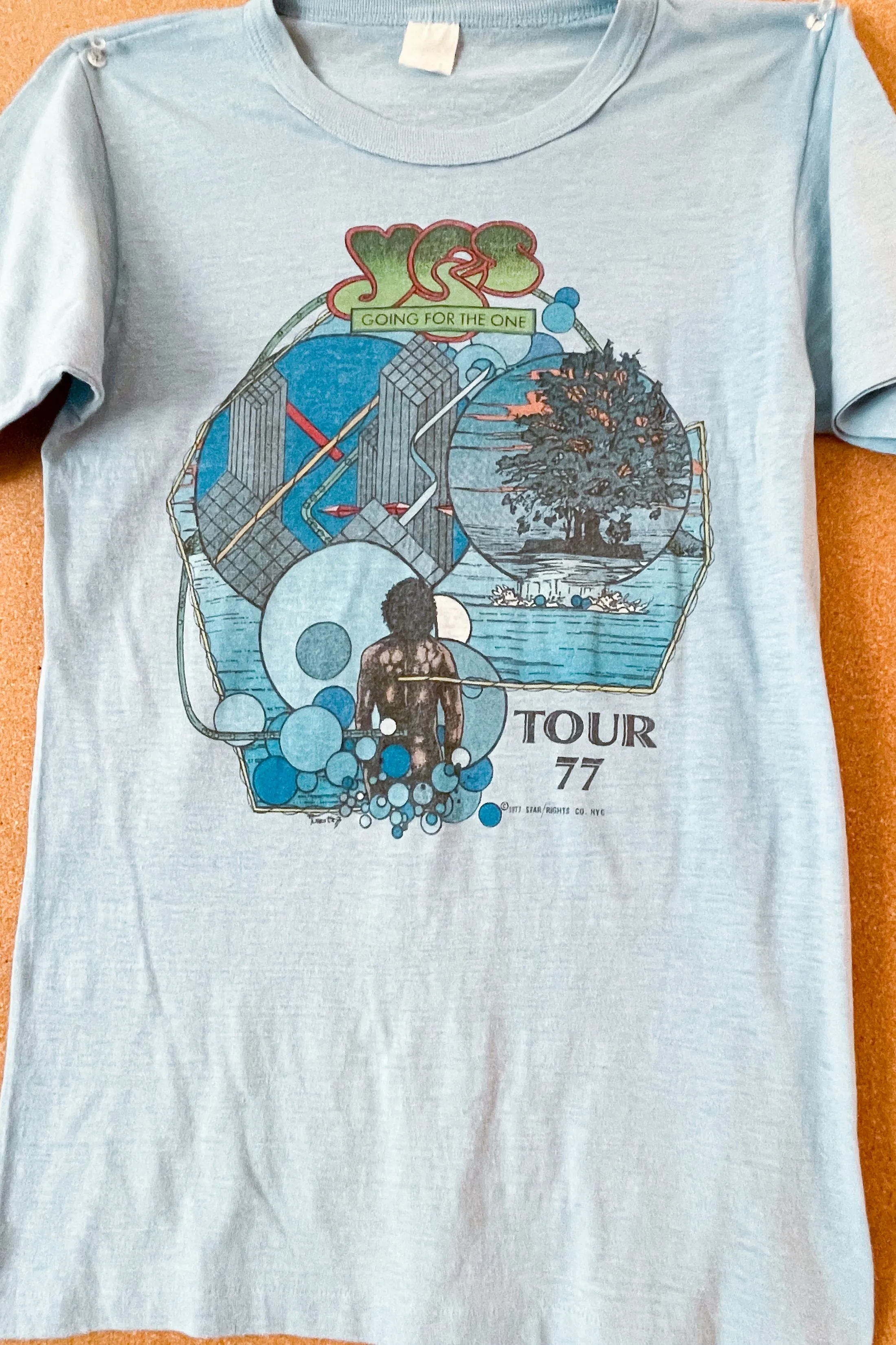 Vintage 1977 YES Going For The One Tour Tee Shirt M