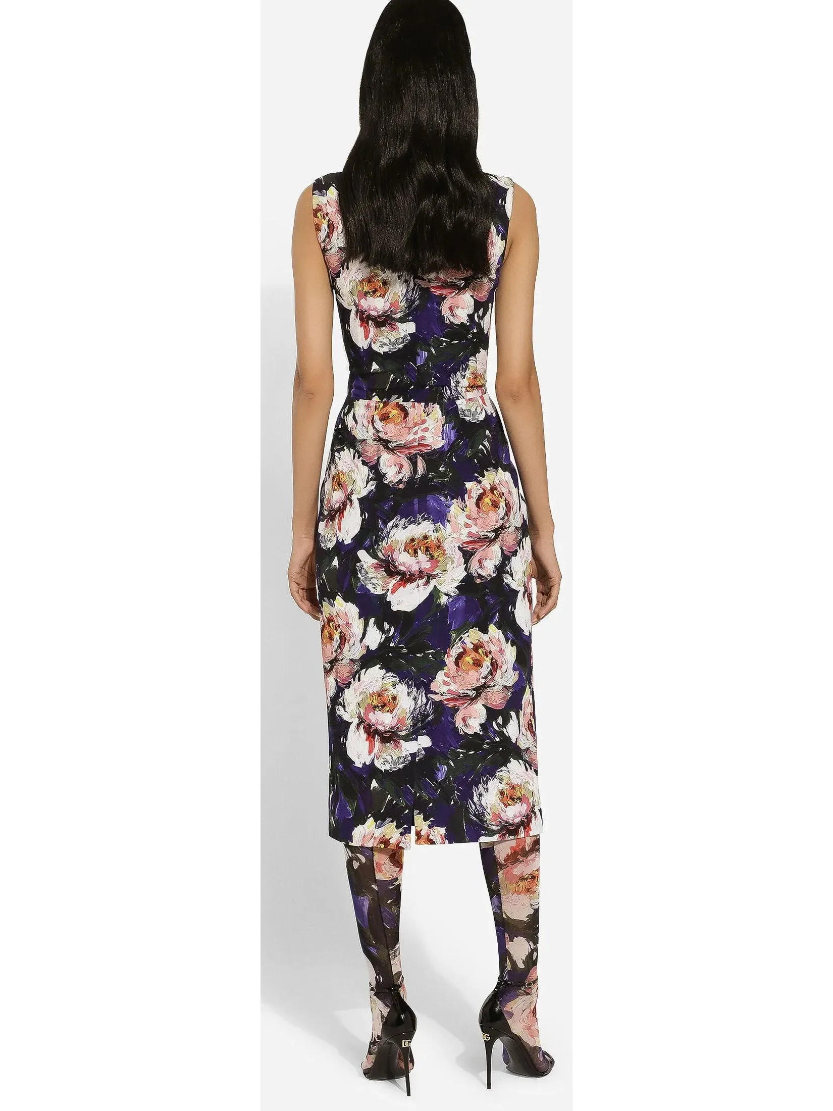 Women’s Cady Sheath Sleeveless Dress with Peony Print